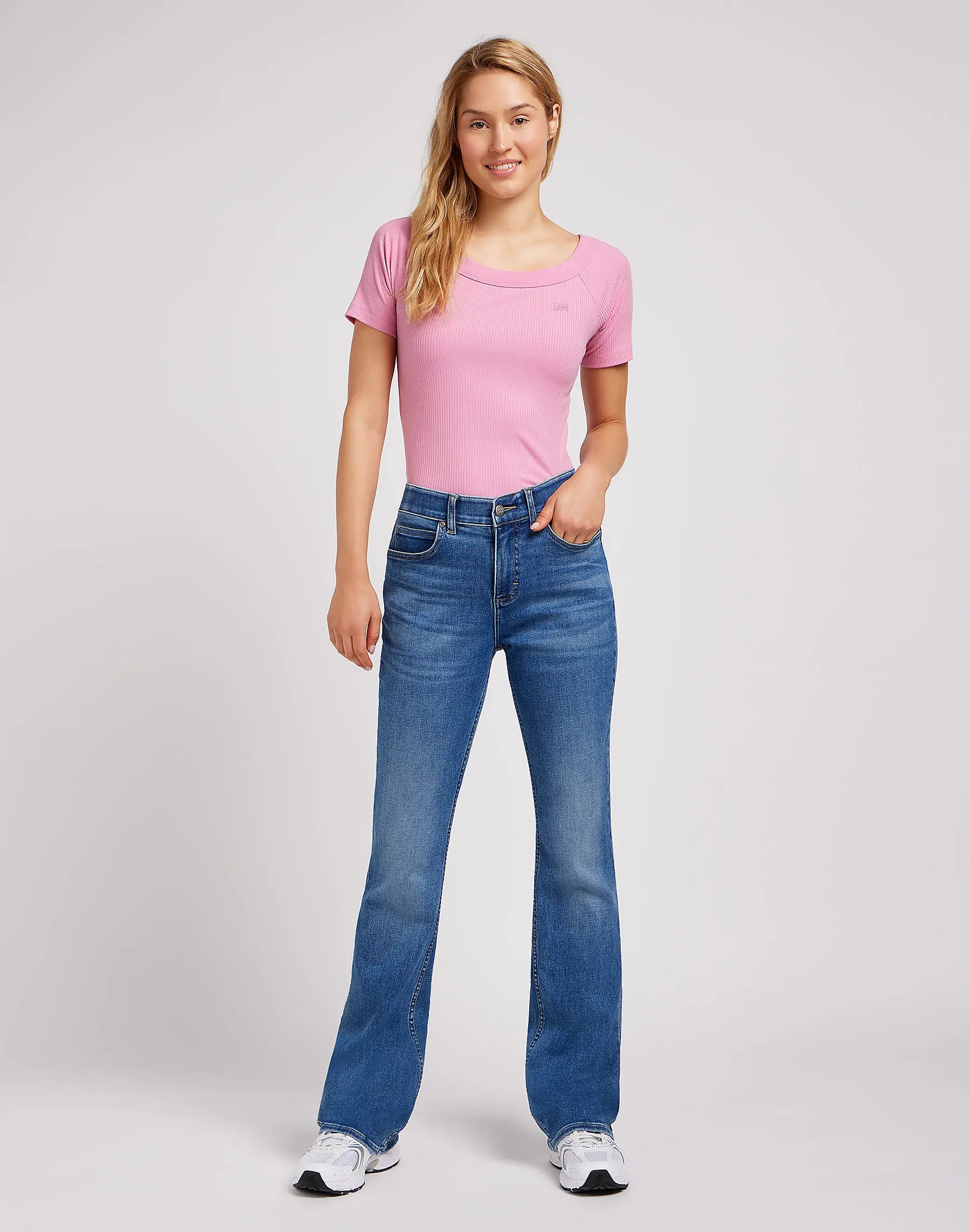 Damskie Spodnie Lee ULC Bootcut Indigo Facet 112350782