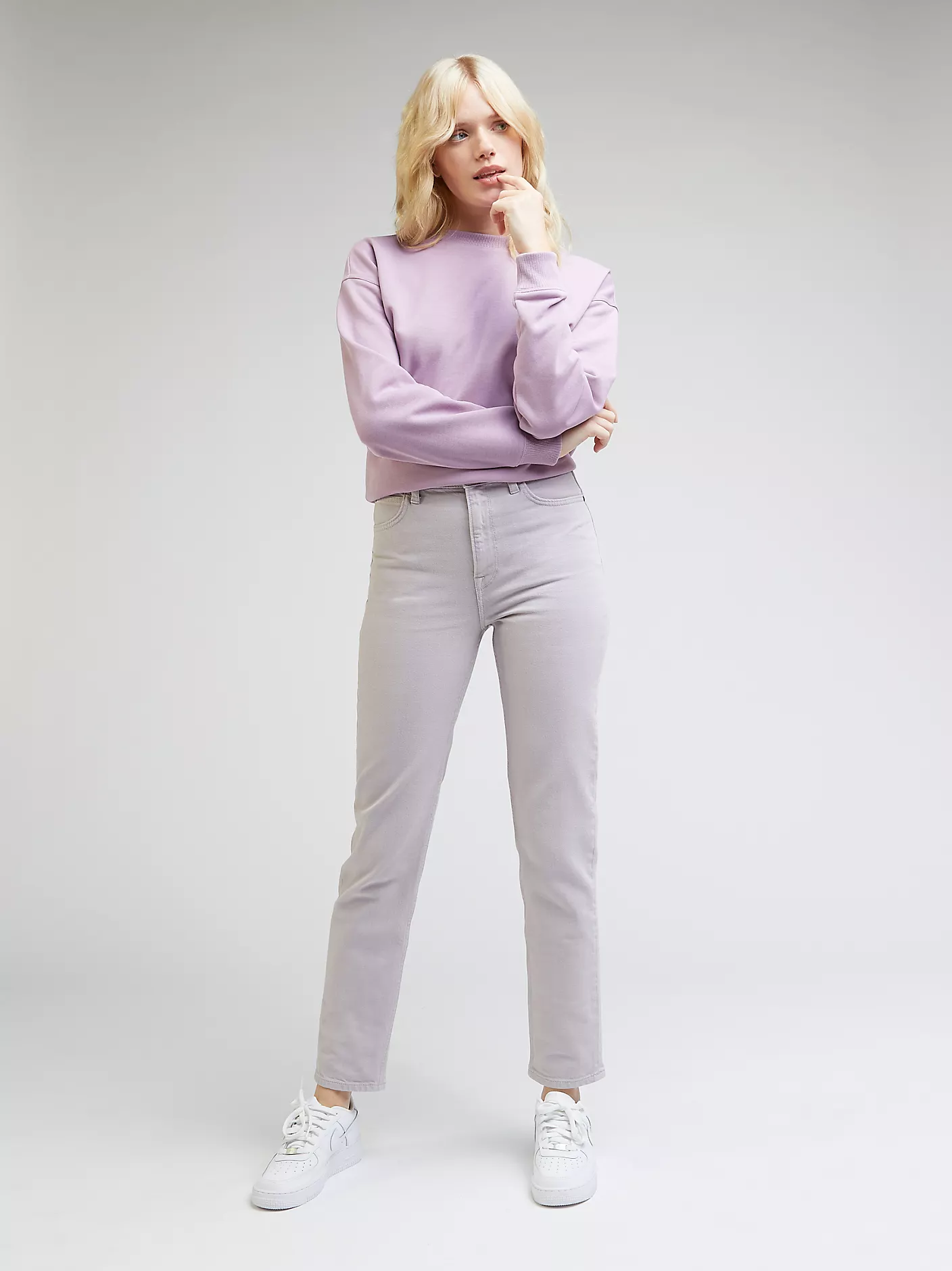 DAMSKIE SPODNIE MATERIAŁOWE LEE CAROL DEEP FOG 112330552