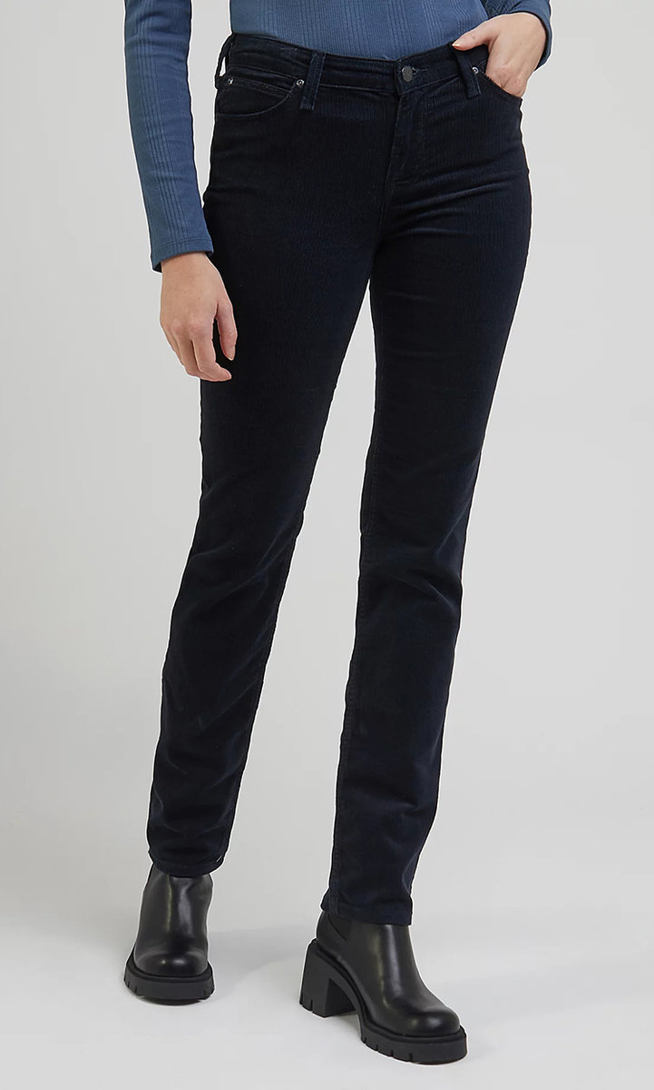 DAMSKIE SPODNIE MATERIAŁOWE LEE MARION STRAIGHT BLACK 112339086