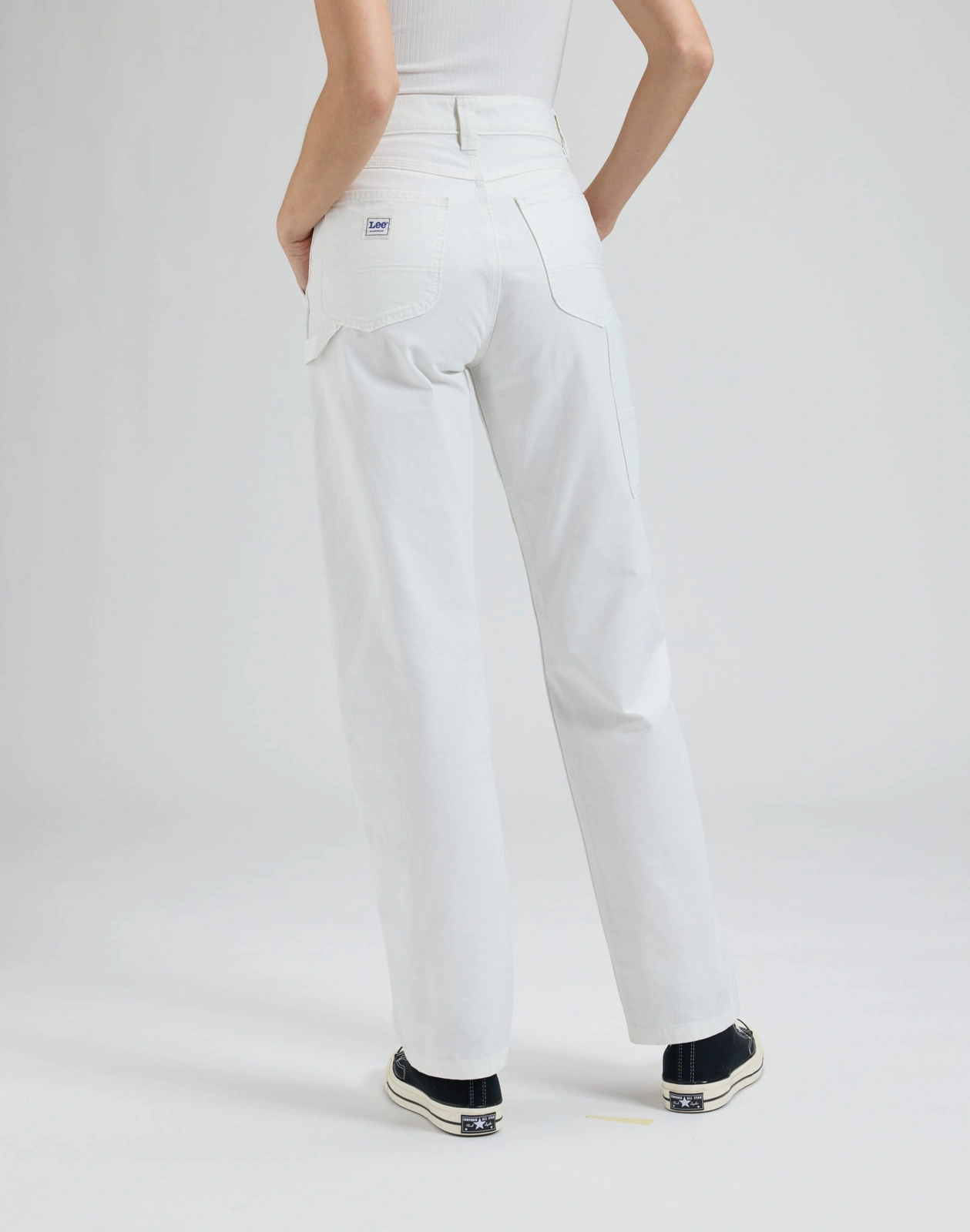 DAMSKIE SPODNIE MATERIAŁOWE LEE WORKWEAR CARPENTER BRIGHT WHITE 112376368