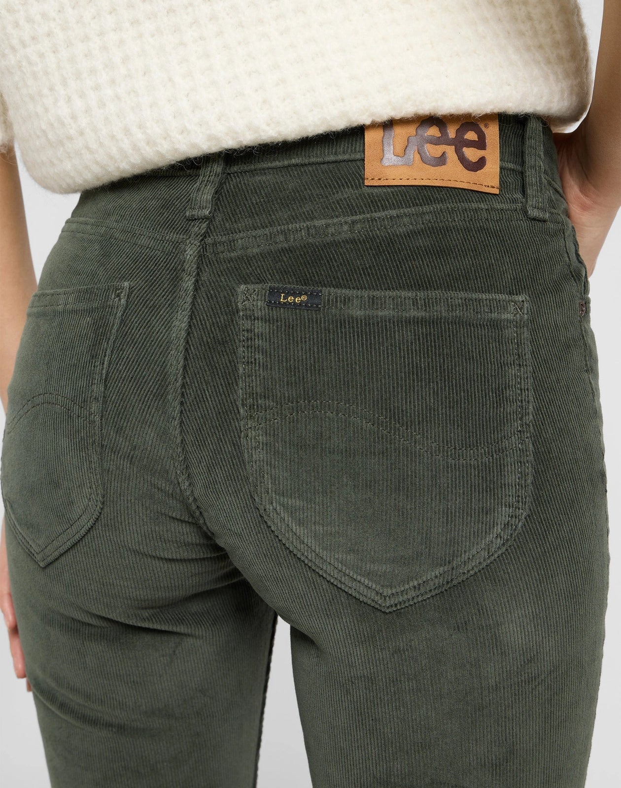 DAMSKIE SPODNIE SZTRUKSOWE LEE MARION OLIVE GRAY 112370916