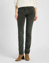 DAMSKIE SPODNIE SZTRUKSOWE LEE MARION OLIVE GRAY 112370916