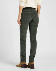 DAMSKIE SPODNIE SZTRUKSOWE LEE MARION OLIVE GRAY 112370916