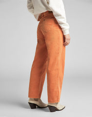 DAMSKIE SPODNIE SZTRUKSOWE LEE WIDE LEG LONG SANDY PEACH L31ZQU42 112139900