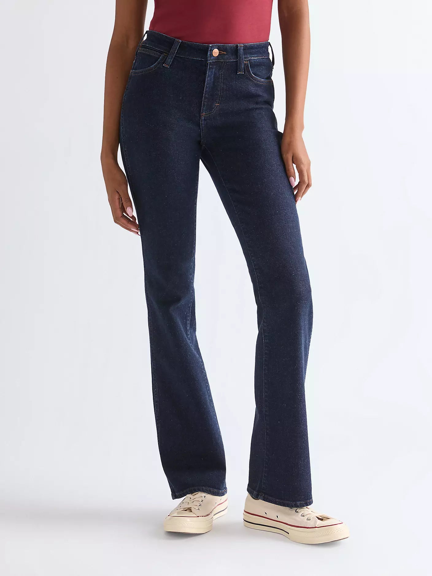 DAMSKIE SPODNIE WRANGLER BOOTCUT DARK RINSE 112378234