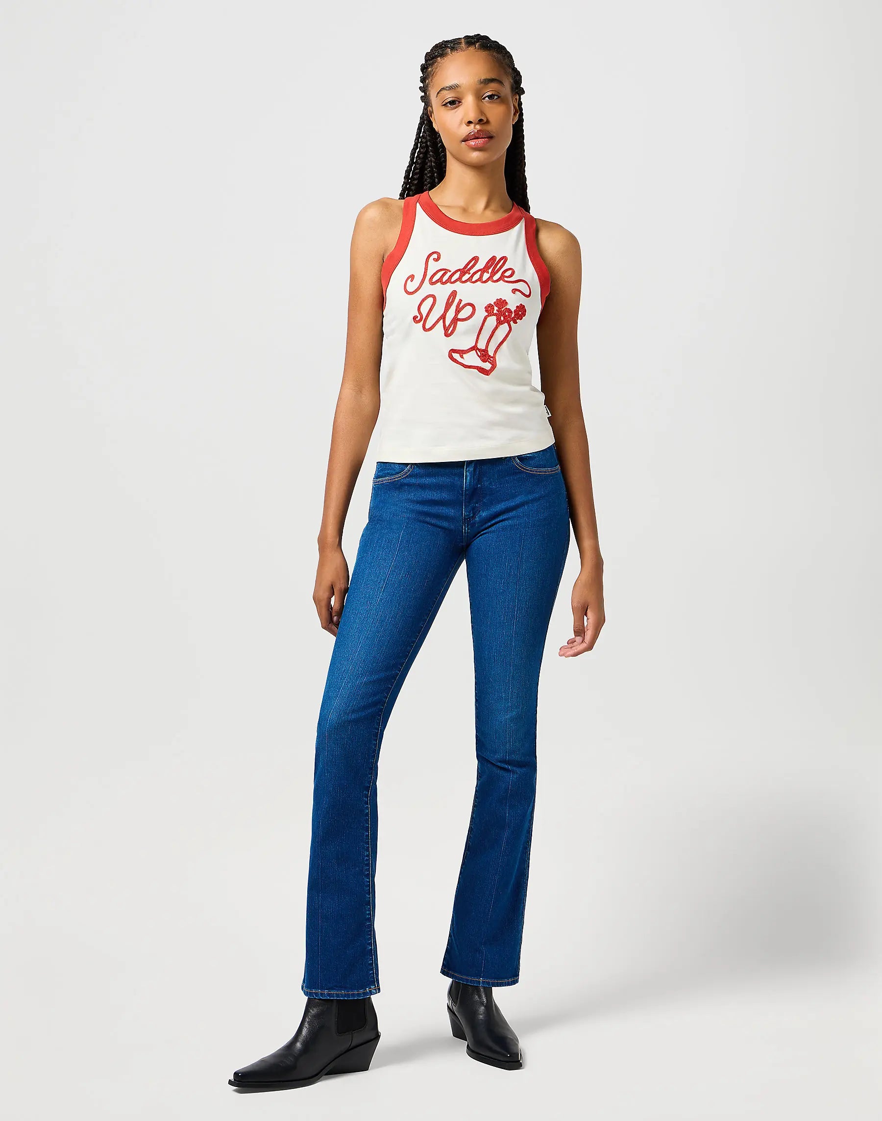 DAMSKIE SPODNIE WRANGLER BOOTCUT HEAVENLY BLUE 112364508