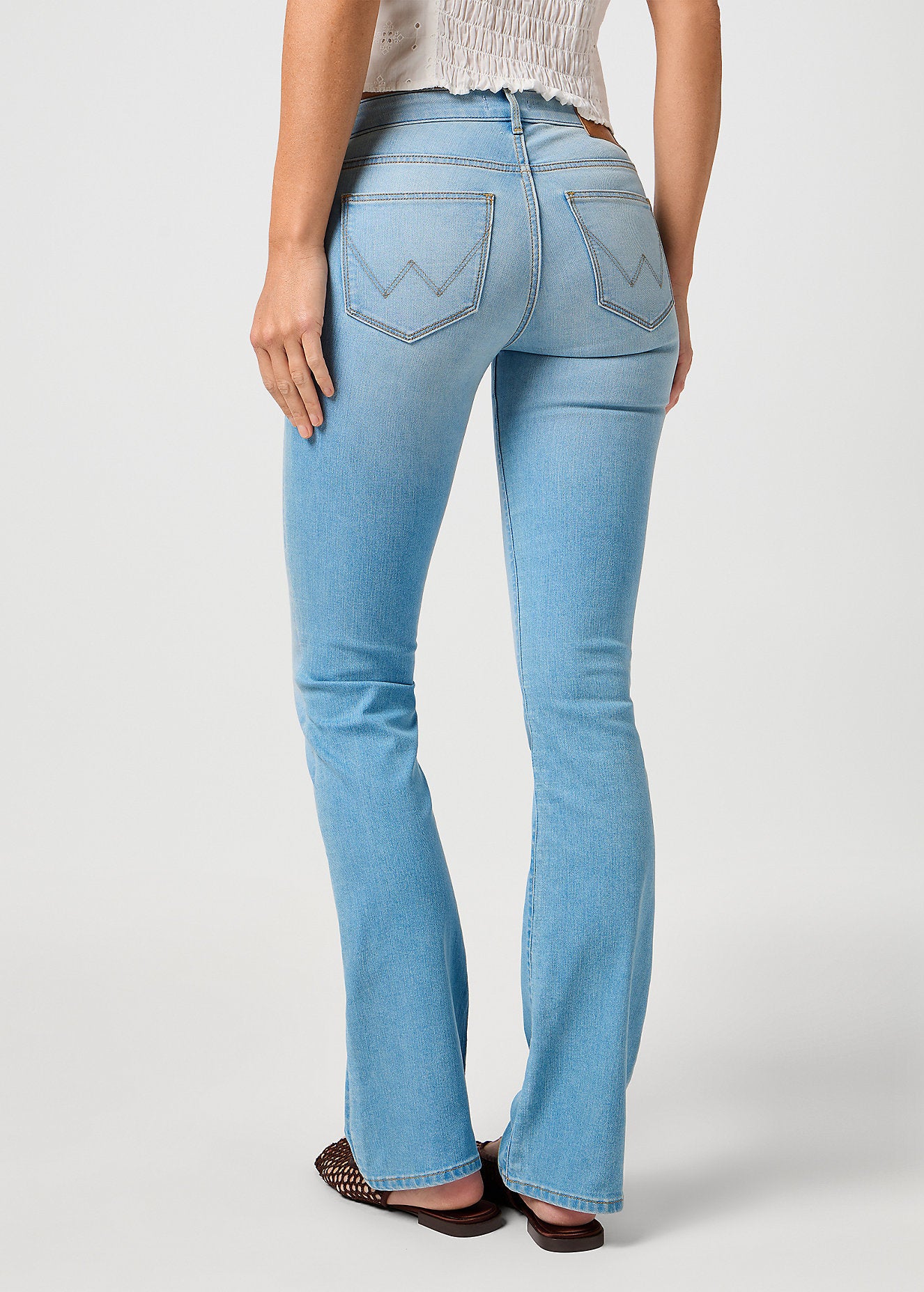 Damskie Spodnie Wrangler Bootcut Pale & Worn 112364509