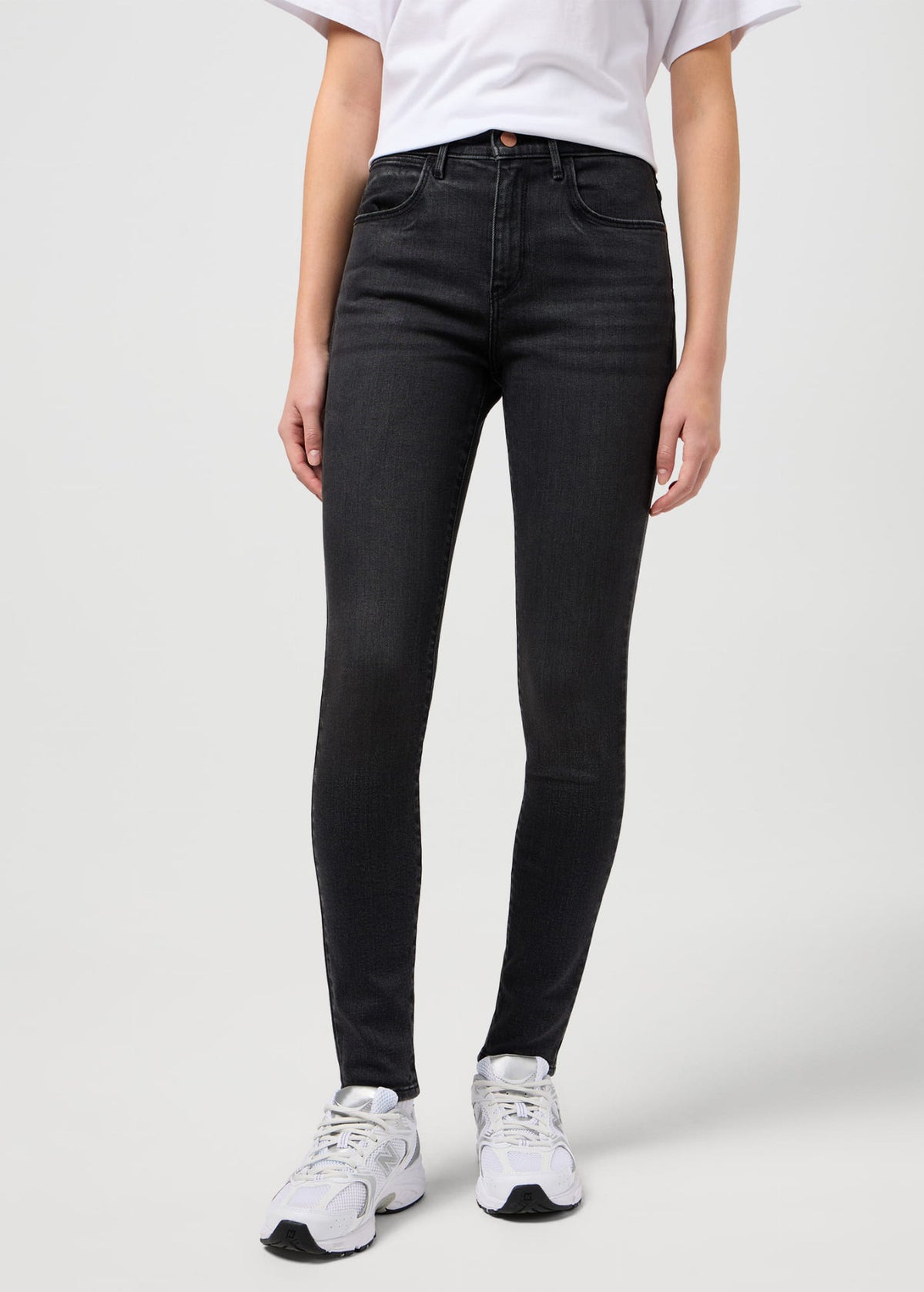 Damskie Spodnie Wrangler High Skinny Black 112352302