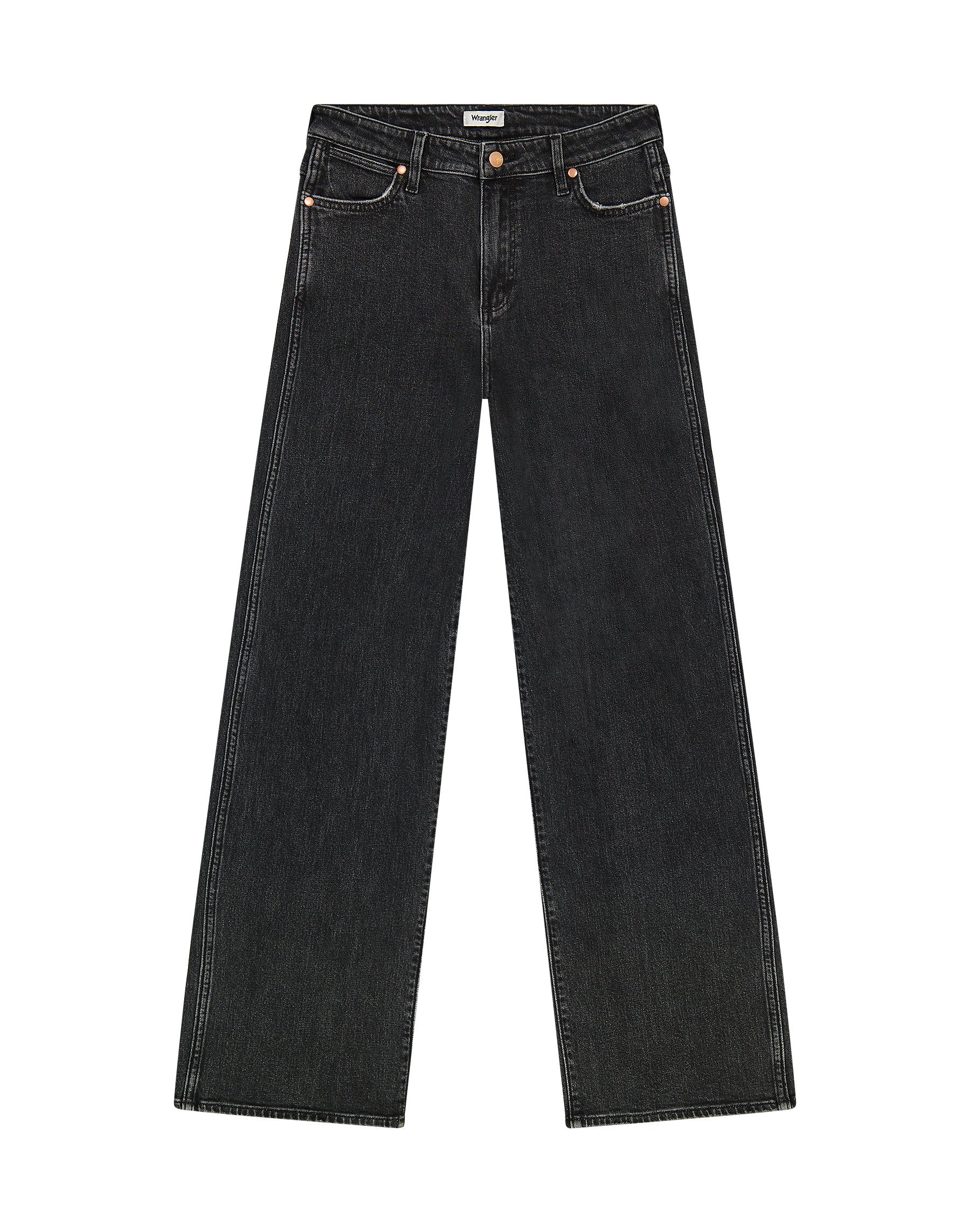 Damskie Spodnie Wrangler Loose Straight Black Sand 112371182