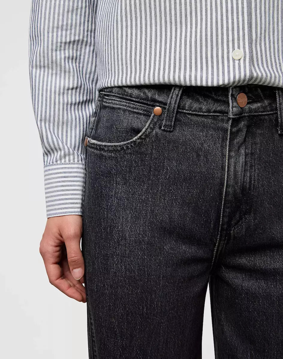 Damskie Spodnie Wrangler Loose Straight Black Sand 112371182