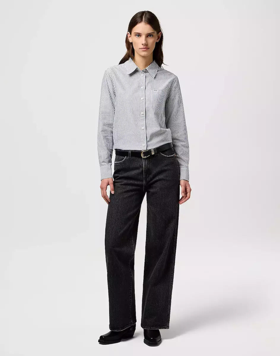 Damskie Spodnie Wrangler Loose Straight Black Sand 112371182