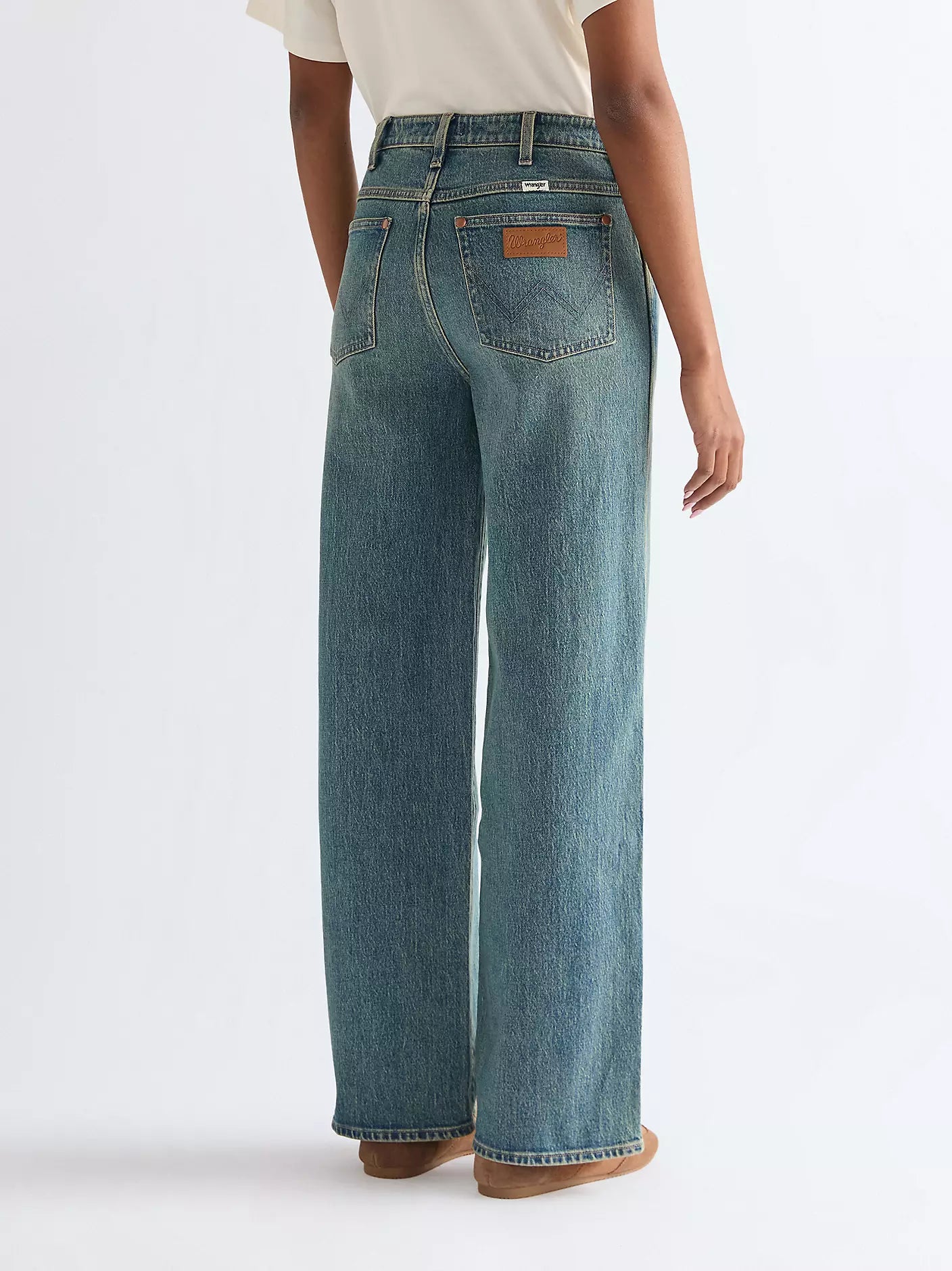 Damskie Spodnie Jeansowe Wrangler Loose Straight Marblestone 112378204