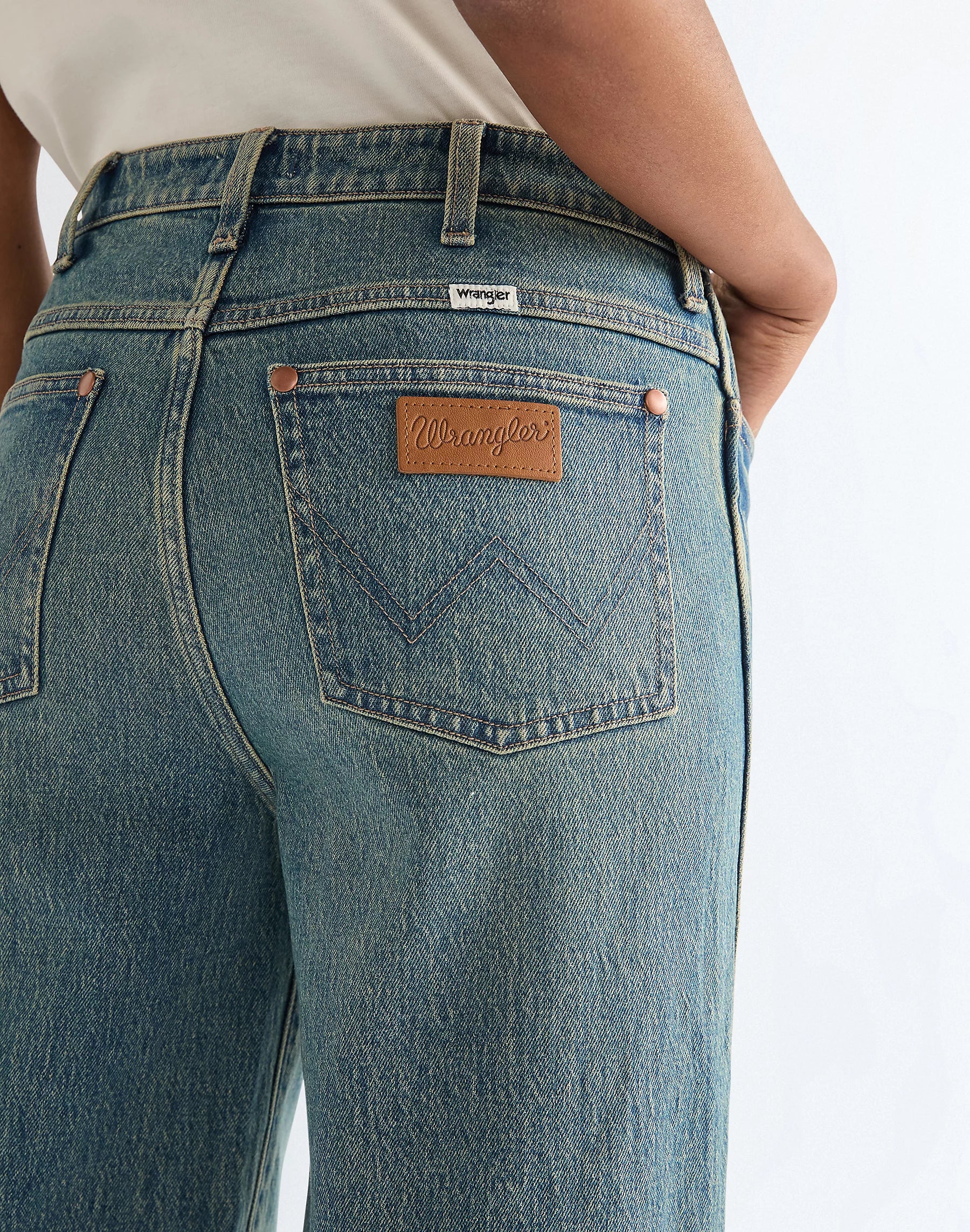 Damskie Spodnie Jeansowe Wrangler Loose Straight Marblestone 112378204