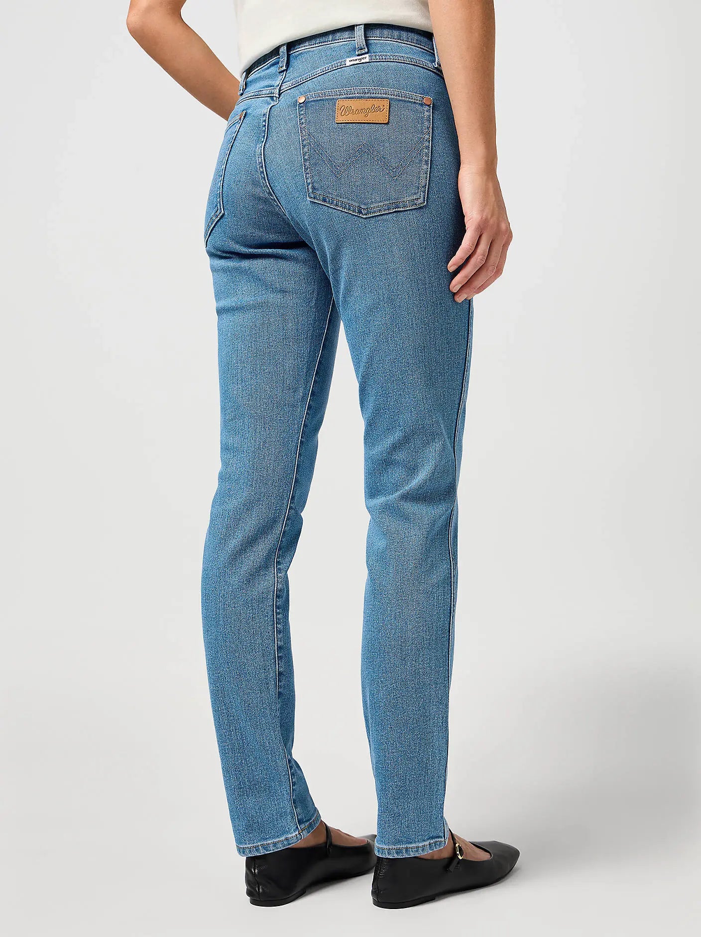 Damskie Spodnie Jeansowe Wrangler Piper Velvet Sky 112364511