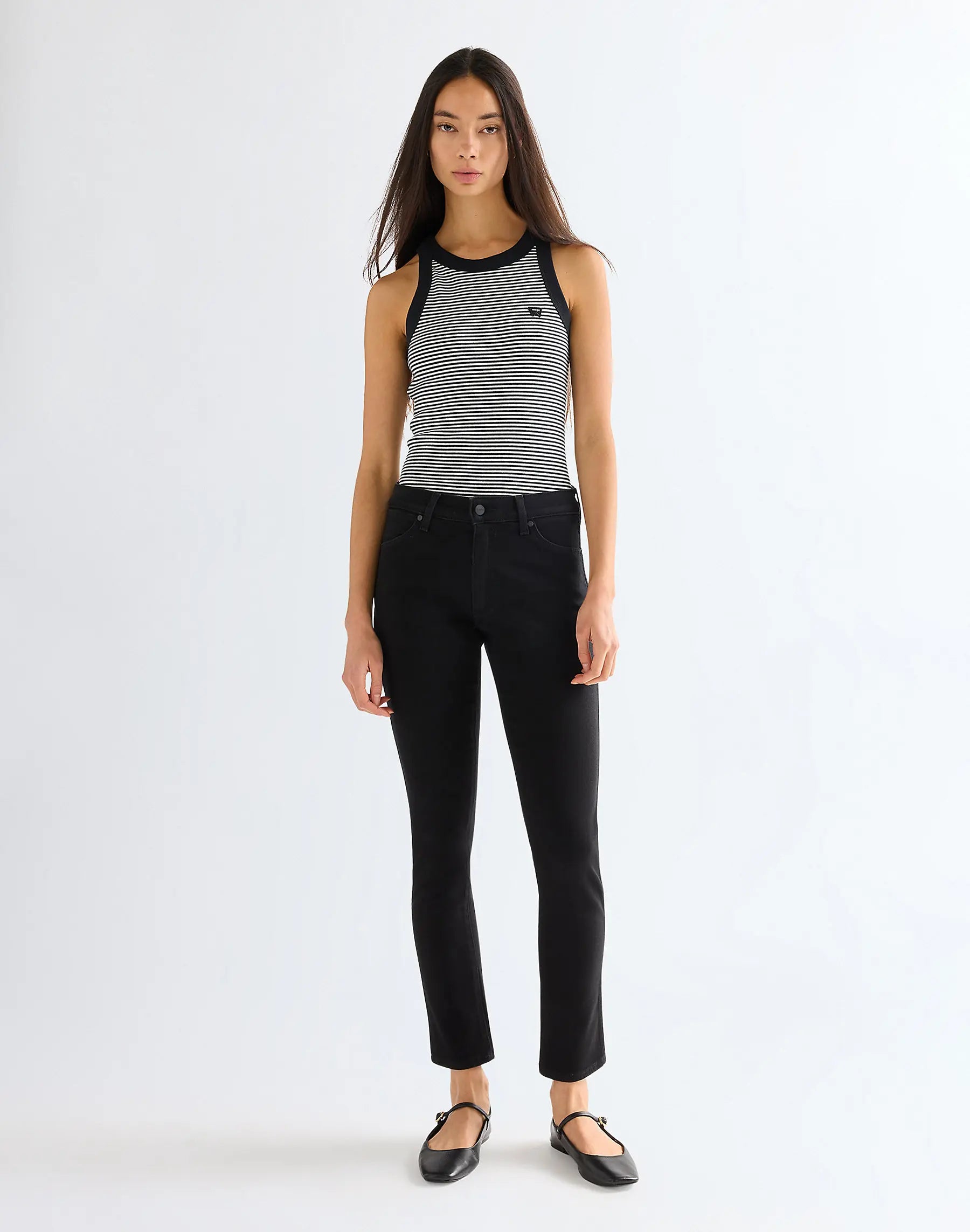 Damskie Spodnie Jeansowe Wrangler Sienna Retro Black 112378447