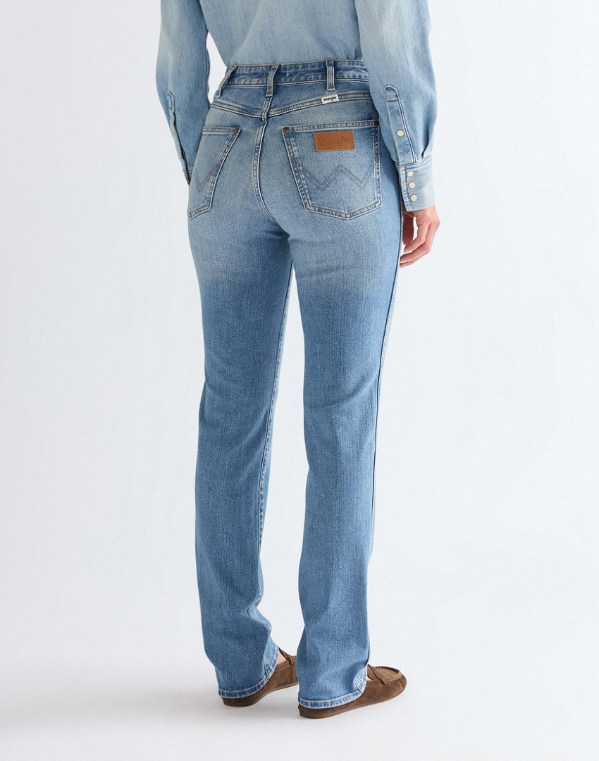 DAMSKIE SPODNIE WRANGLER STRAIGHT AMERICAN BLUE 112378174