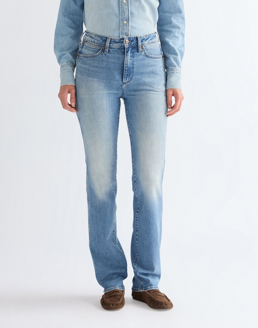 DAMSKIE SPODNIE WRANGLER STRAIGHT AMERICAN BLUE 112378174