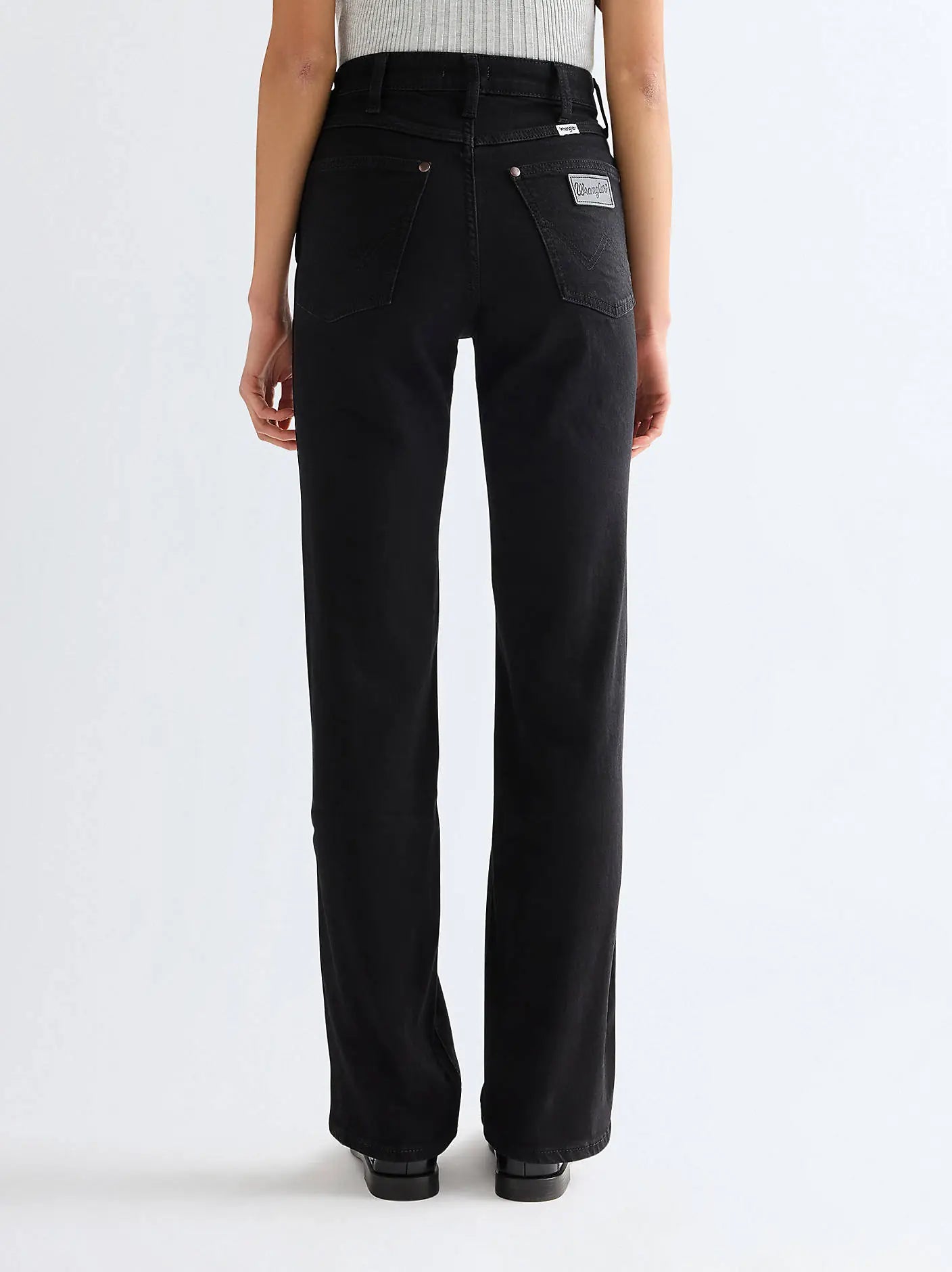 DAMSKIE SPODNIE WRANGLER STRAIGHT BLACK 112381069