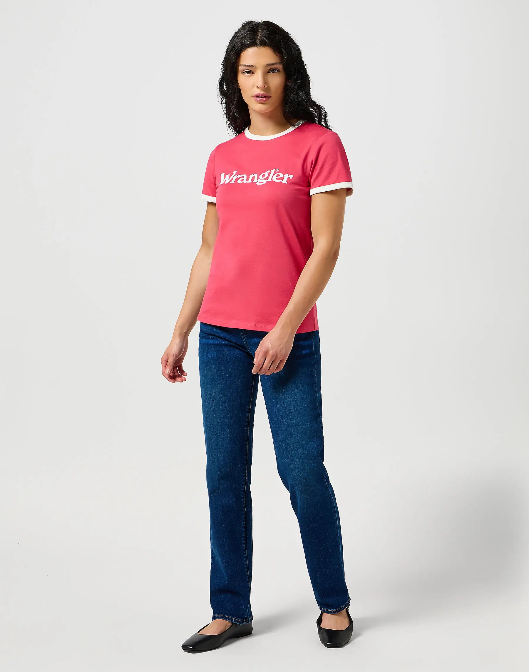 Damskie Spodnie Wrangler Straight Crisp Canvas 112355305