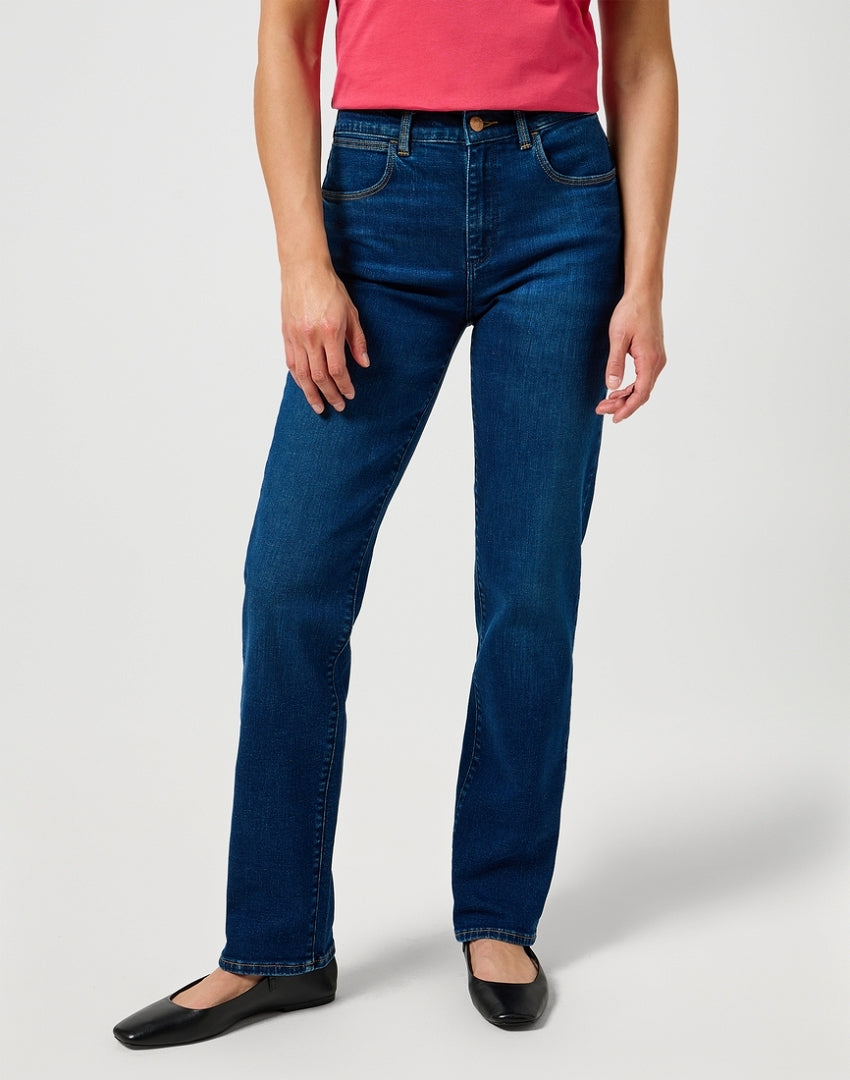 Damskie Spodnie Wrangler Straight Crisp Canvas 112355305