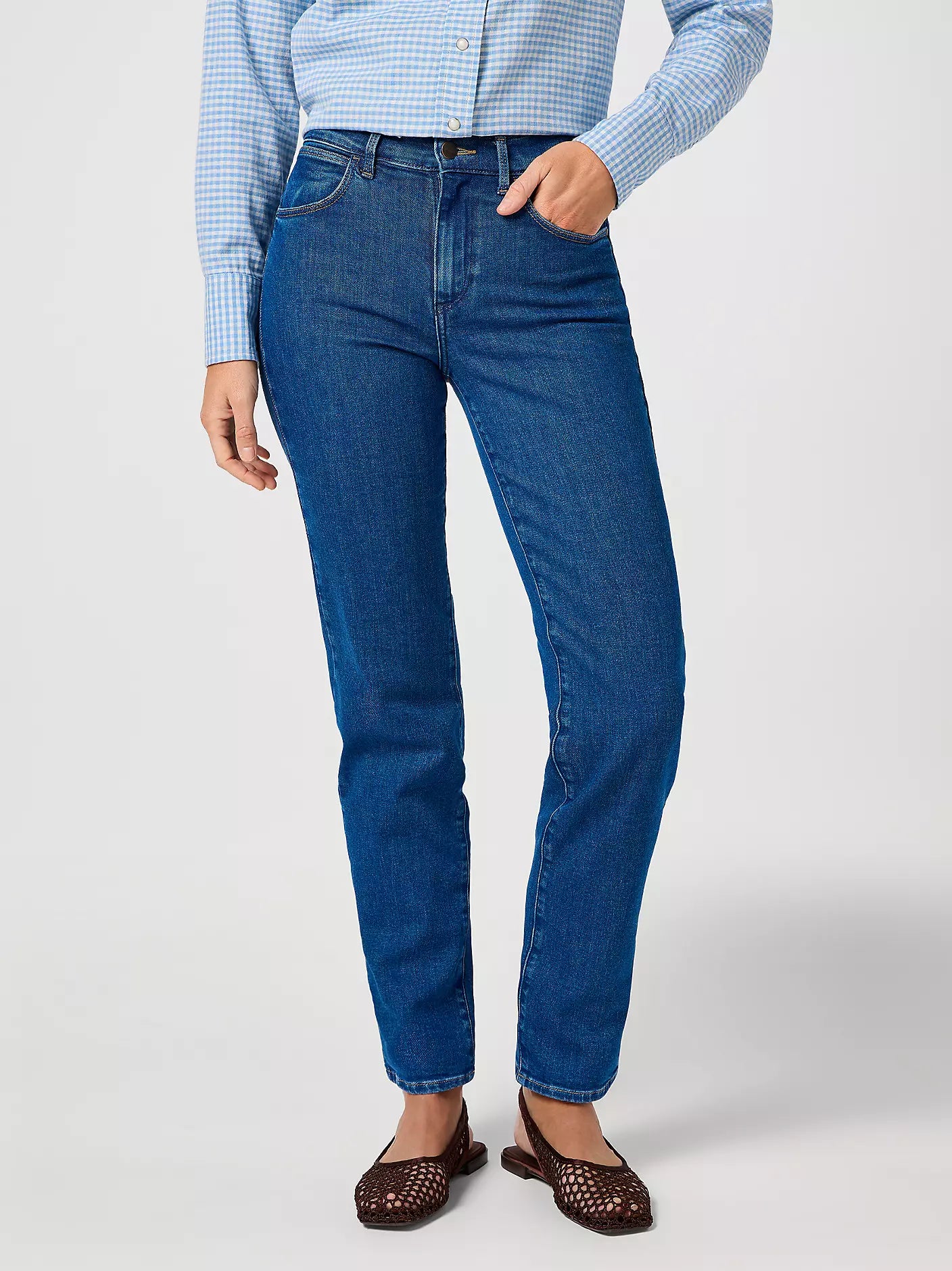 DAMSKIE SPODNIE WRANGLER STRAIGHT GENUINE WEAR 112362631