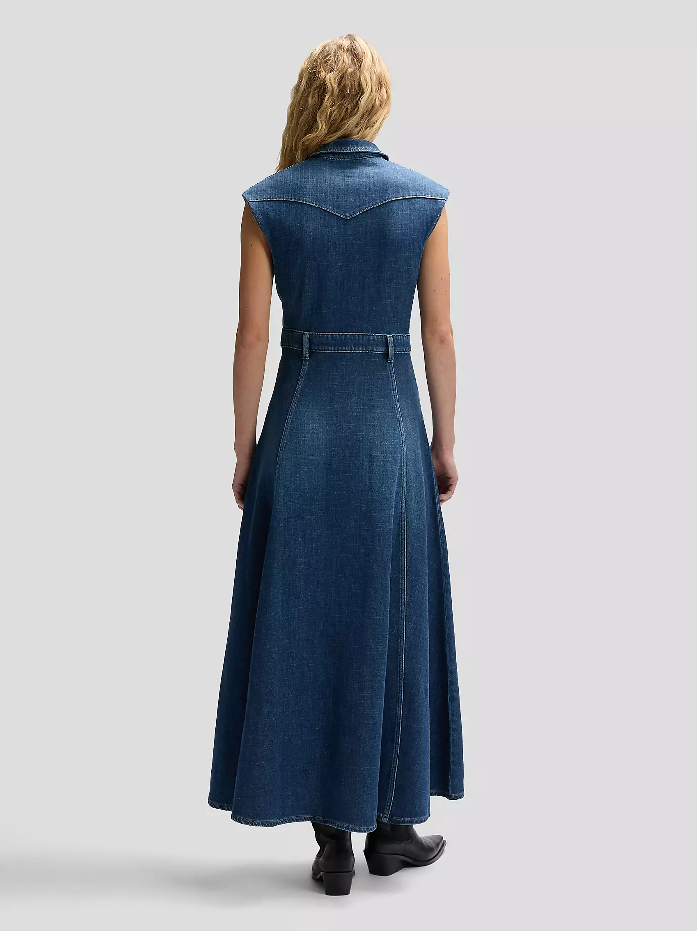 DAMSKIE SUKIENKA JEANSOWA LEE MAXI WESTERN DRESS DARK MAGIC 112376938