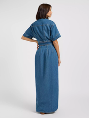 DAMSKIE SUKIENKA JEANSOWA LEE SS MAXI WESTERN DRESS BERRY BOWL 112363646