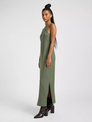 DAMSKIE SUKIENKA MATERIAŁOWA LEE RIB TANK DRESS OLIVE HEATHER 112363489