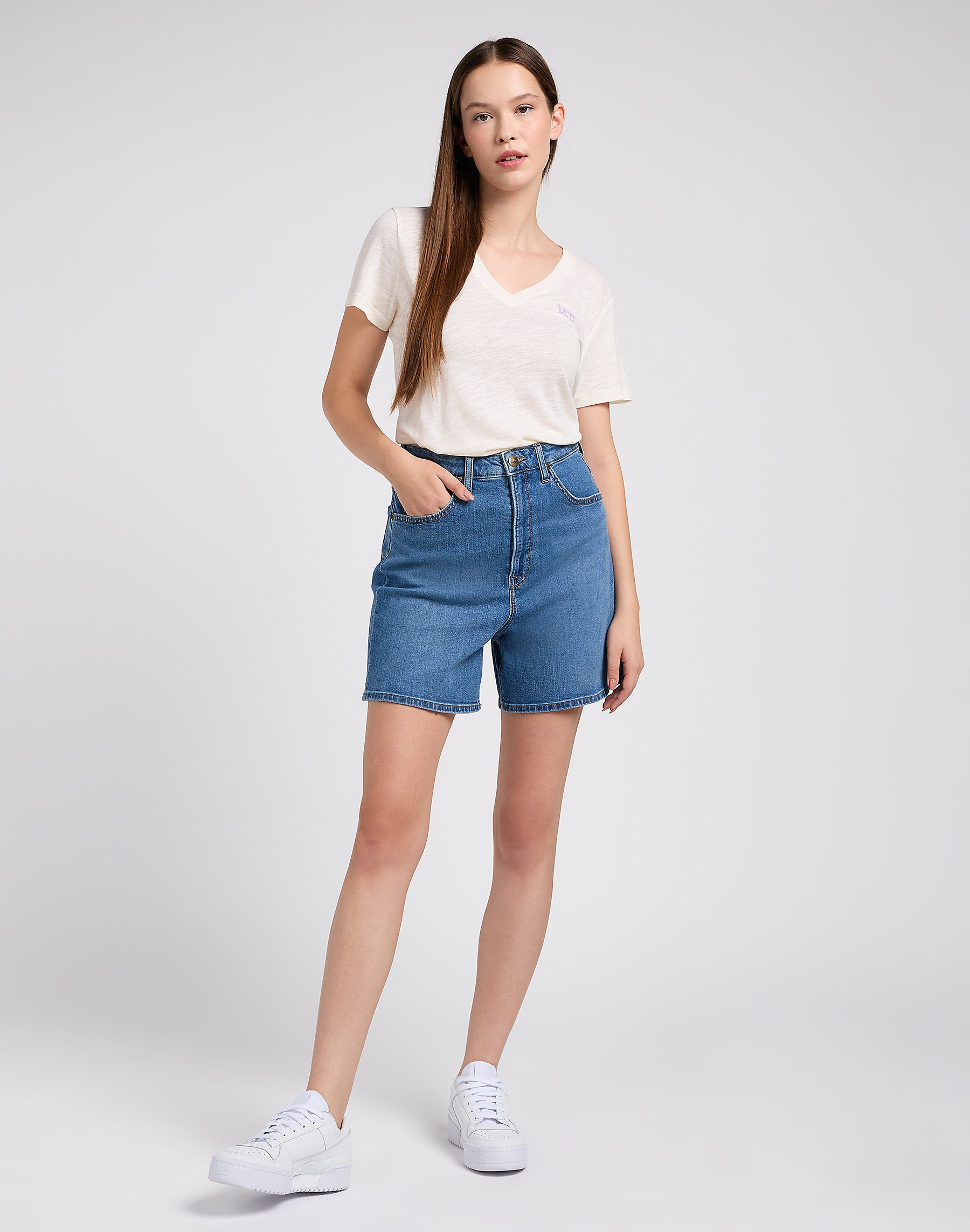 DAMSKIE SZORTY JEANSOWE LEE STELLA SHORT OCEAN WIDE 112351162