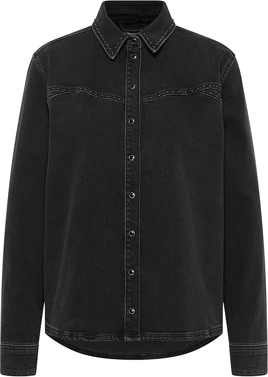 Damska Koszula Jeansowa Mustang Style Shelly Beads Shirt Denim Black 1016011 4000 801