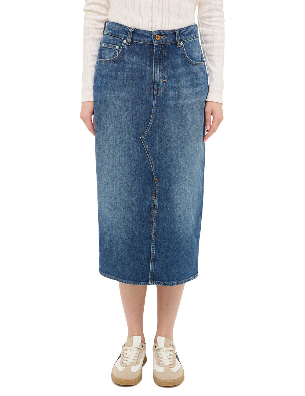 Damska Spódnica Jeansowa Maxi Mustang Style Eureka Denim Skirt Denim Blue 1016941 5000 582