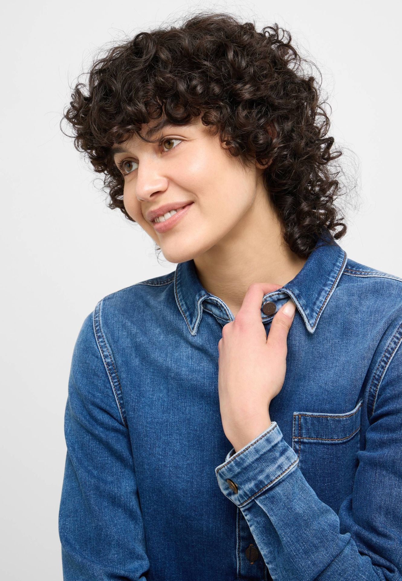 Damska Sukienka Mini Mustang Style Aloha Henley Dress Denim Blue 1015584 5000 701