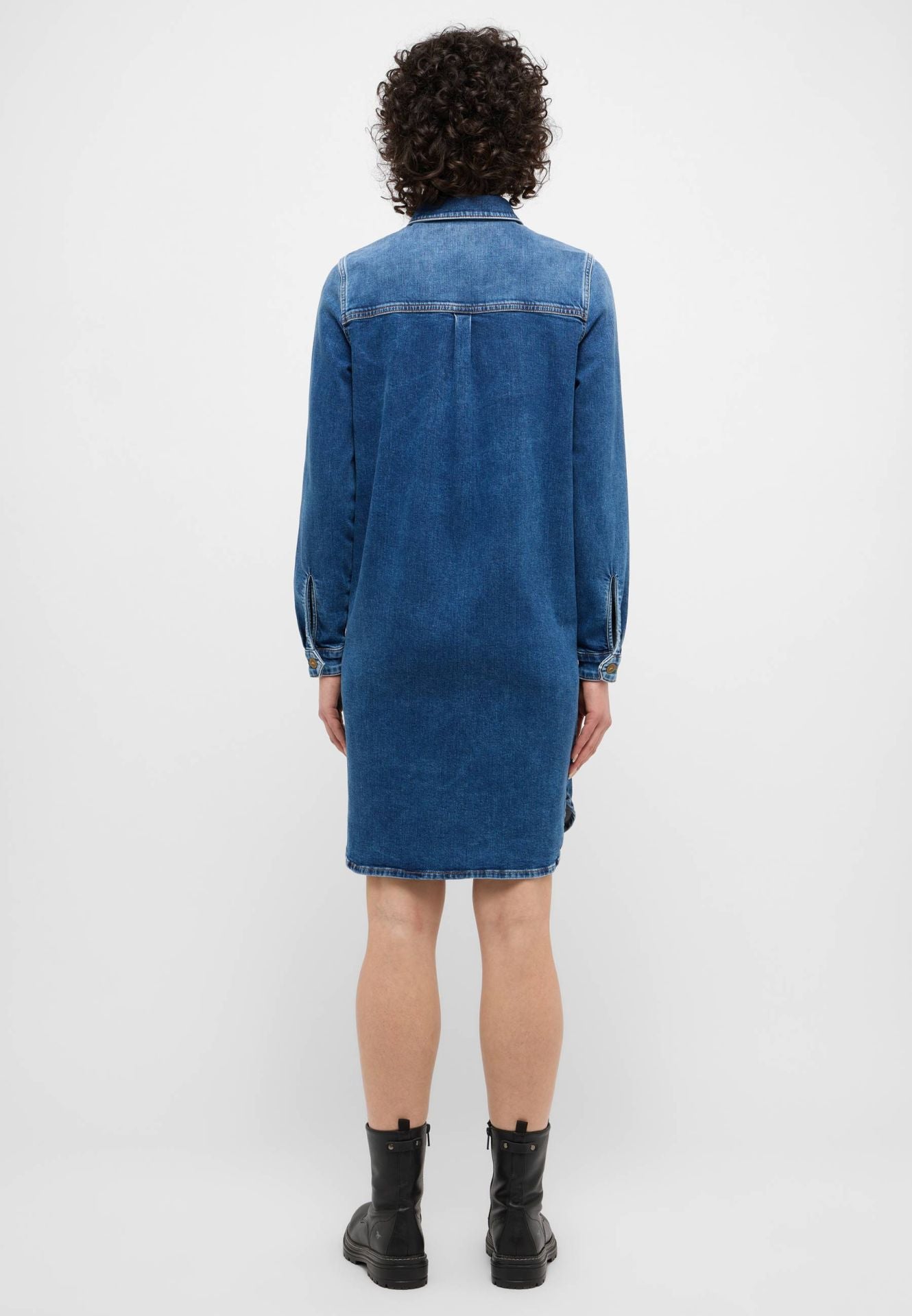 Damska Sukienka Mini Mustang Style Aloha Henley Dress Denim Blue 1015584 5000 701