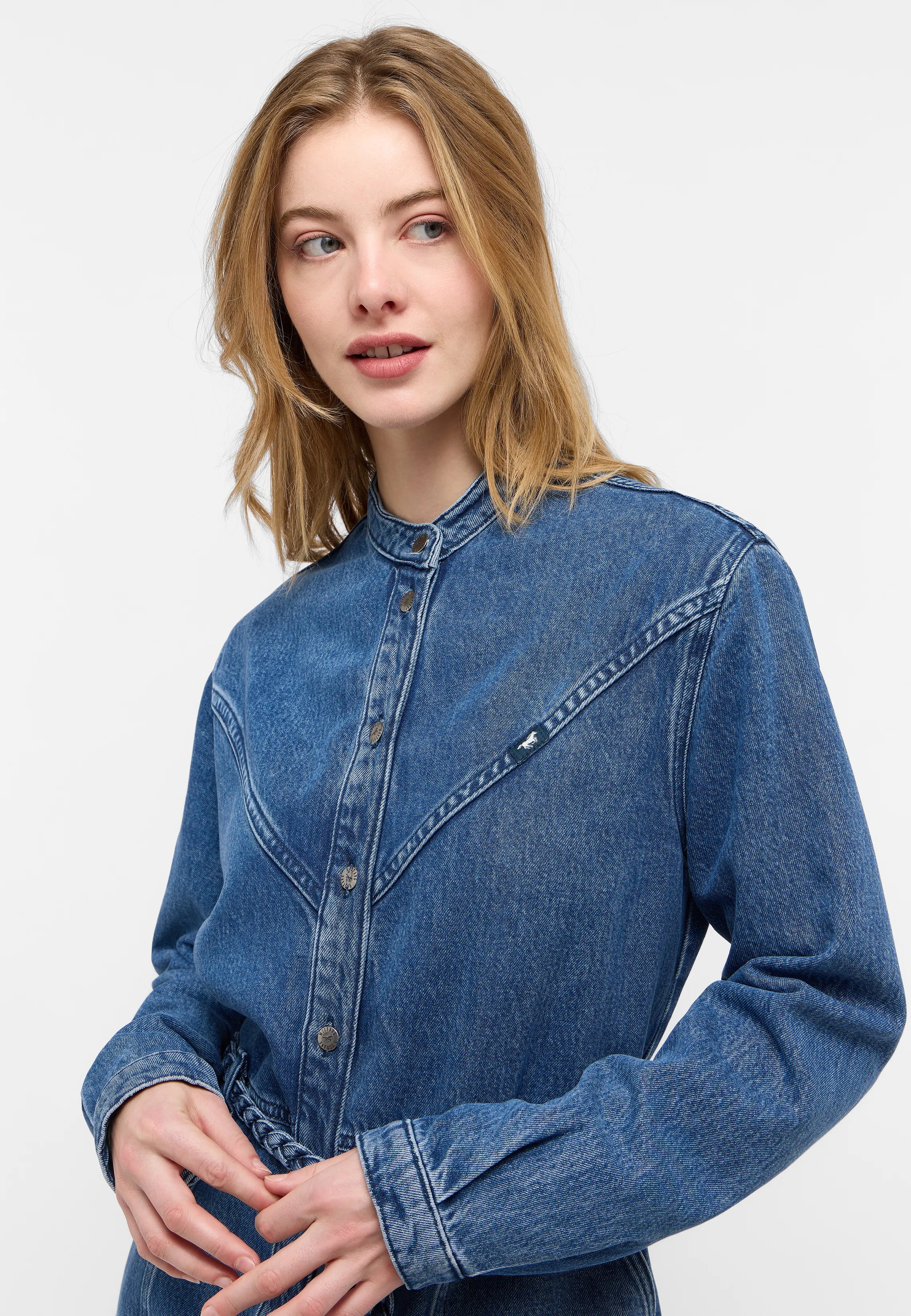 Damska Sukienka Mini Mustang Style Paola  Dress Denim Blue 1015586 5000 500