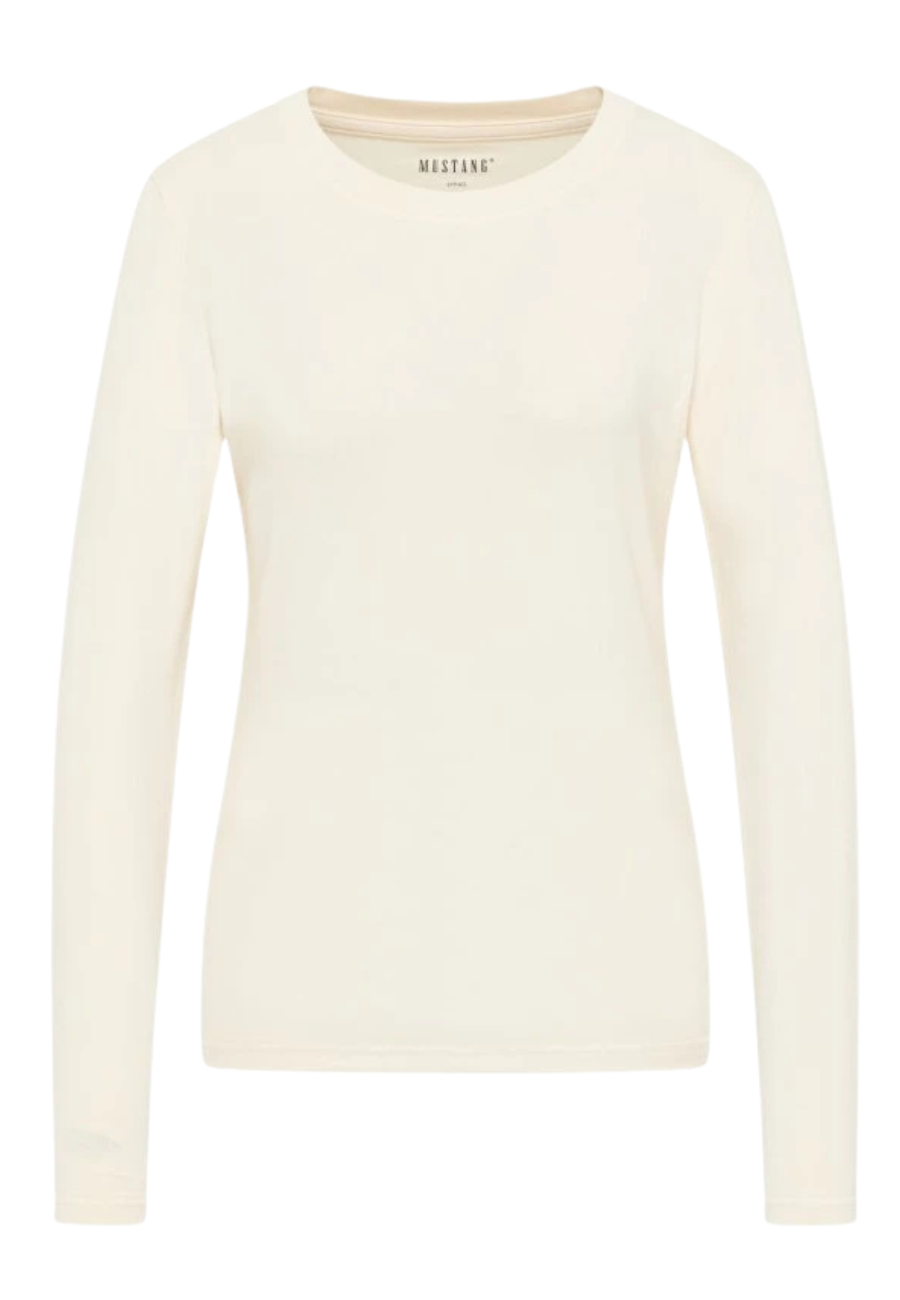 Damski Longsleeve Mustang Style Anna C Tee Whisper White 1014491 2013
