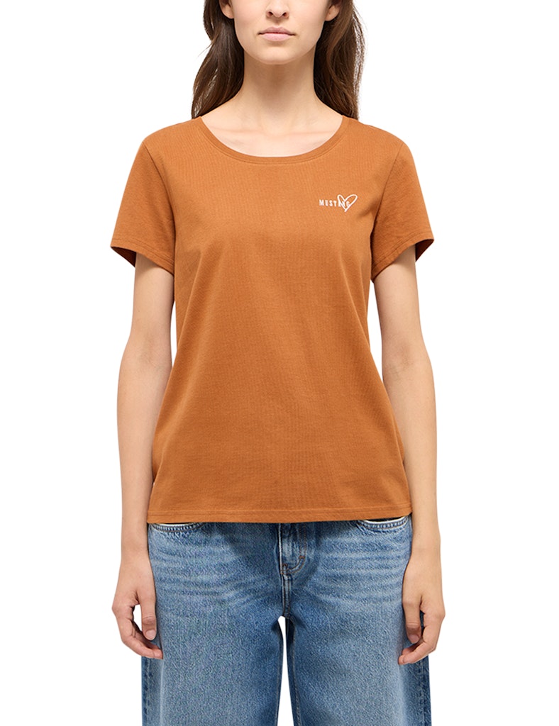 Damski T-Shirt Mustang Style Alma Caramel Café 1015928 7169