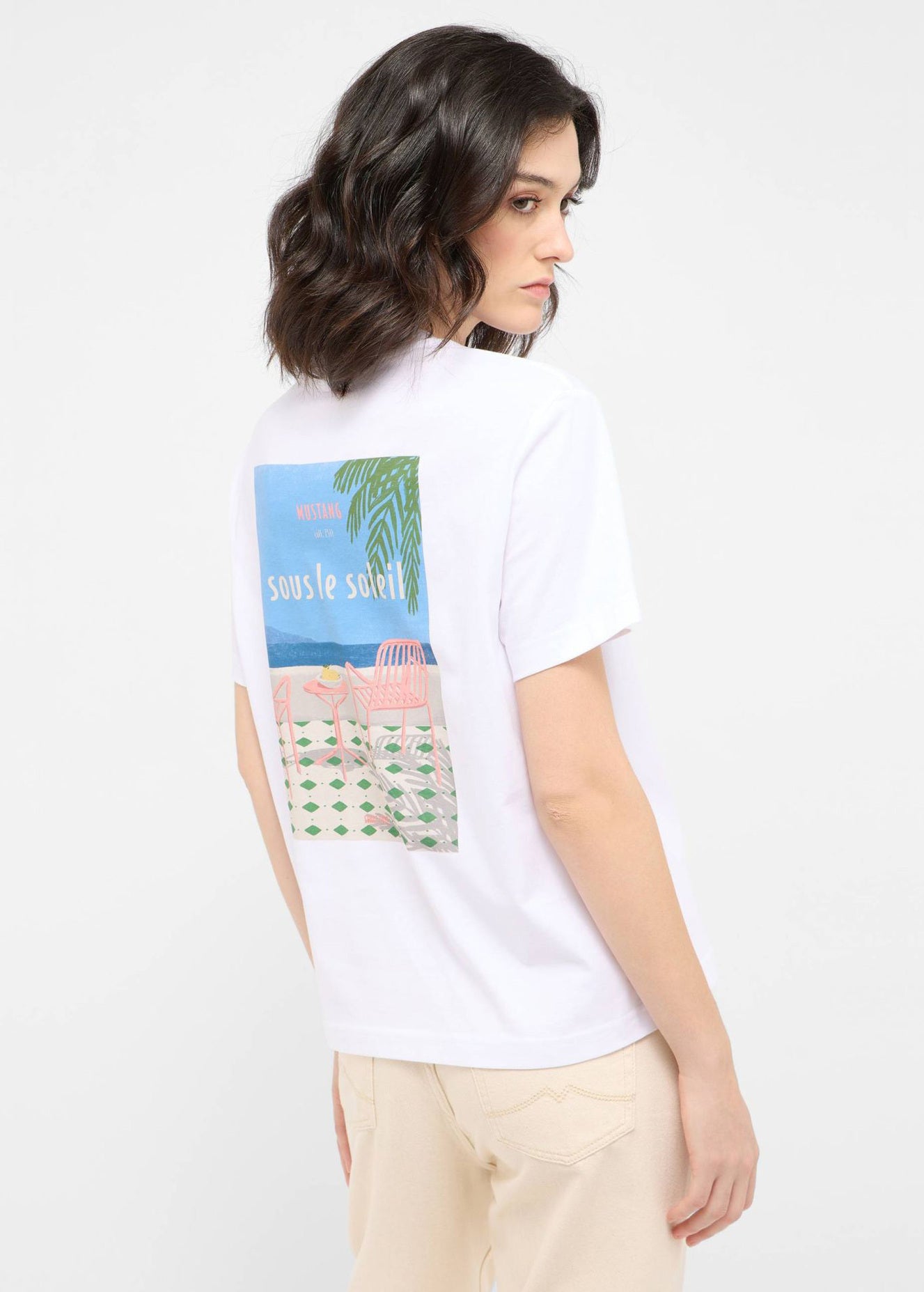 Damski T-Shirt Mustang Style Floris General White 1016158 2045