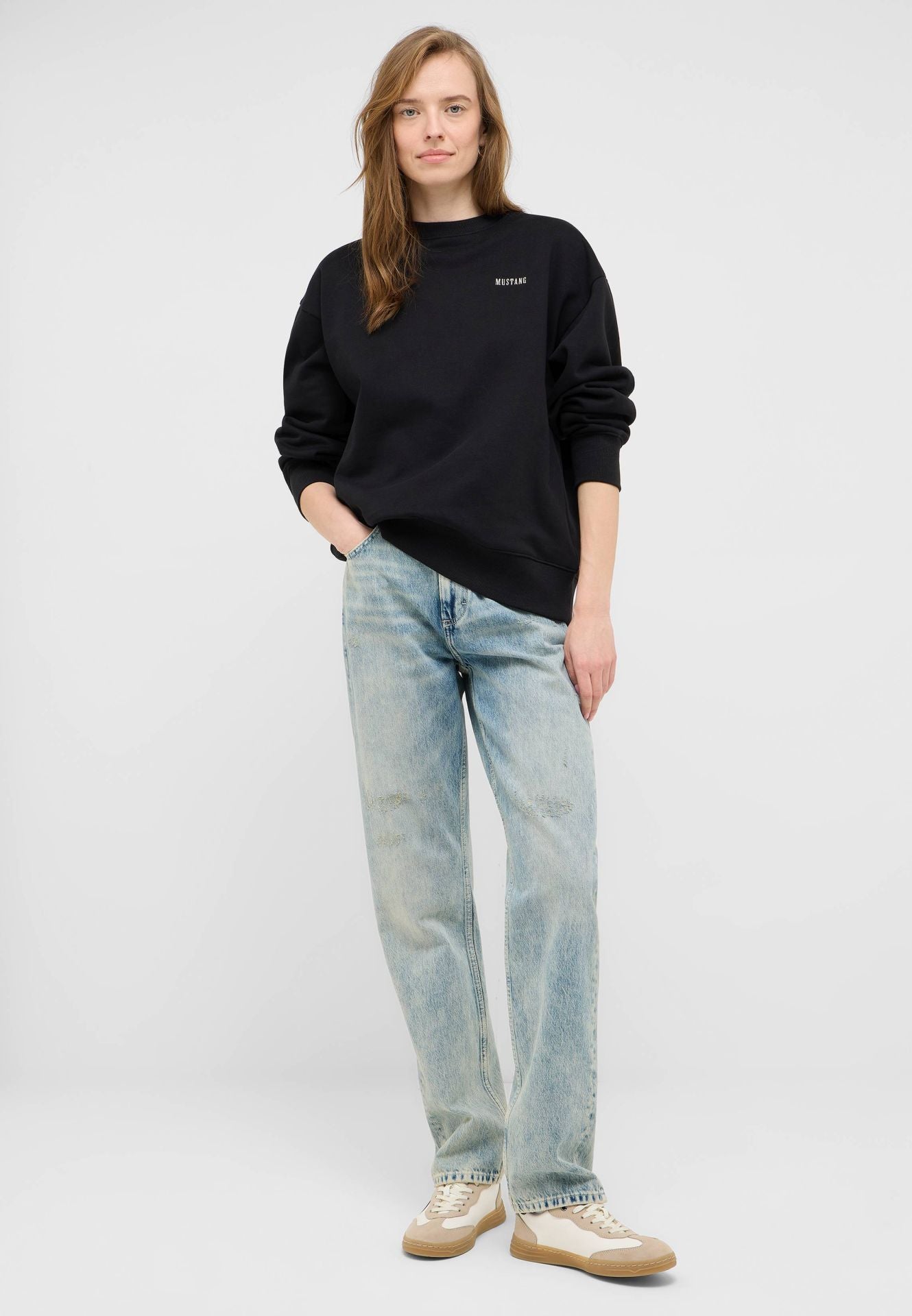 Damskie Spodnie Jeansowe Mustang Style Brooks Straight Denim Blue 1016921 5000 225