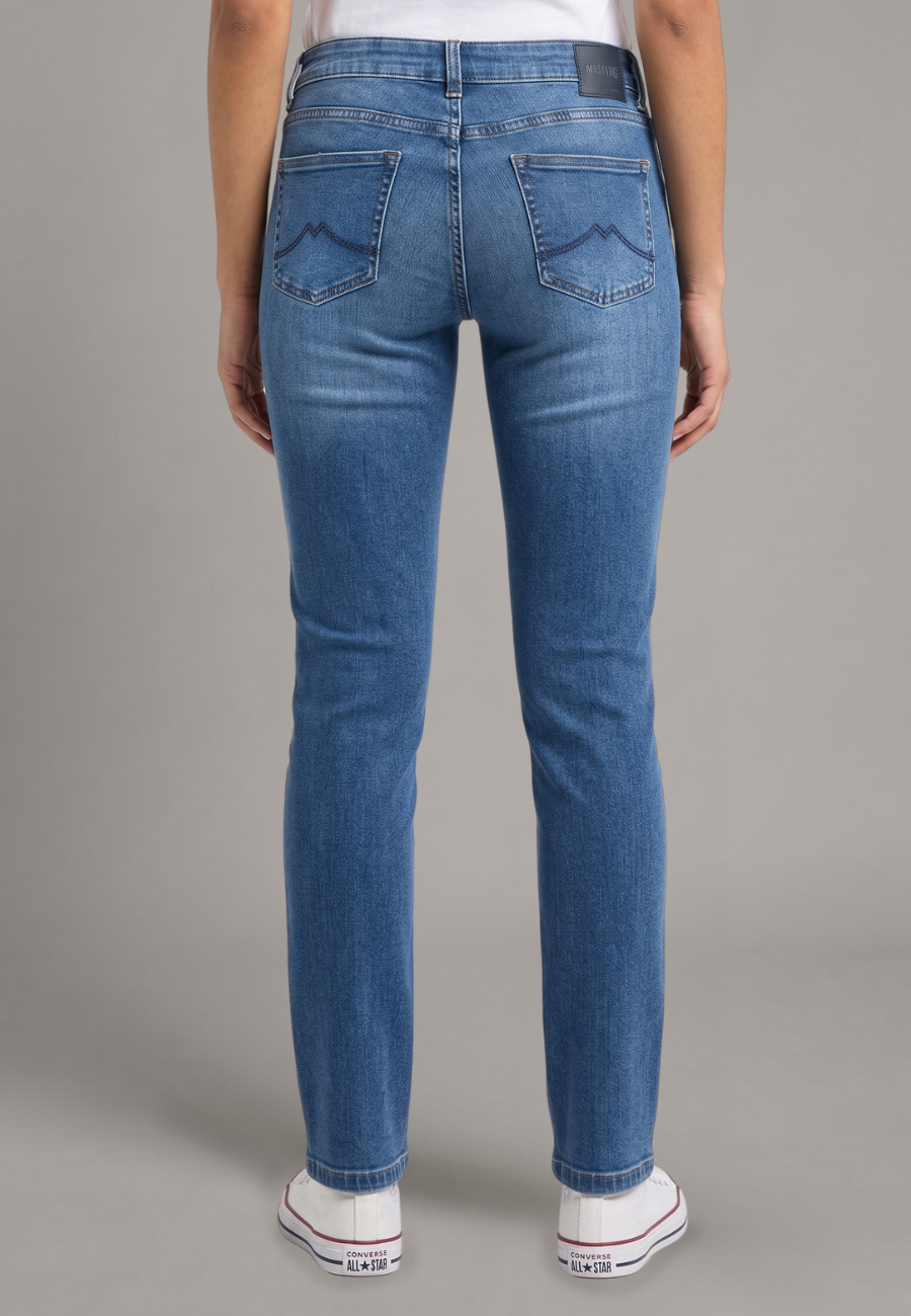 Damskie Spodnie Jeansowe Mustang Style Rebecca Slim Denim Blue 1016989 5000 682