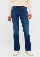 Damskie Spodnie Jeansowe Mustang Style Shelby Slim Boot Denim Blue 1015992 5000 742