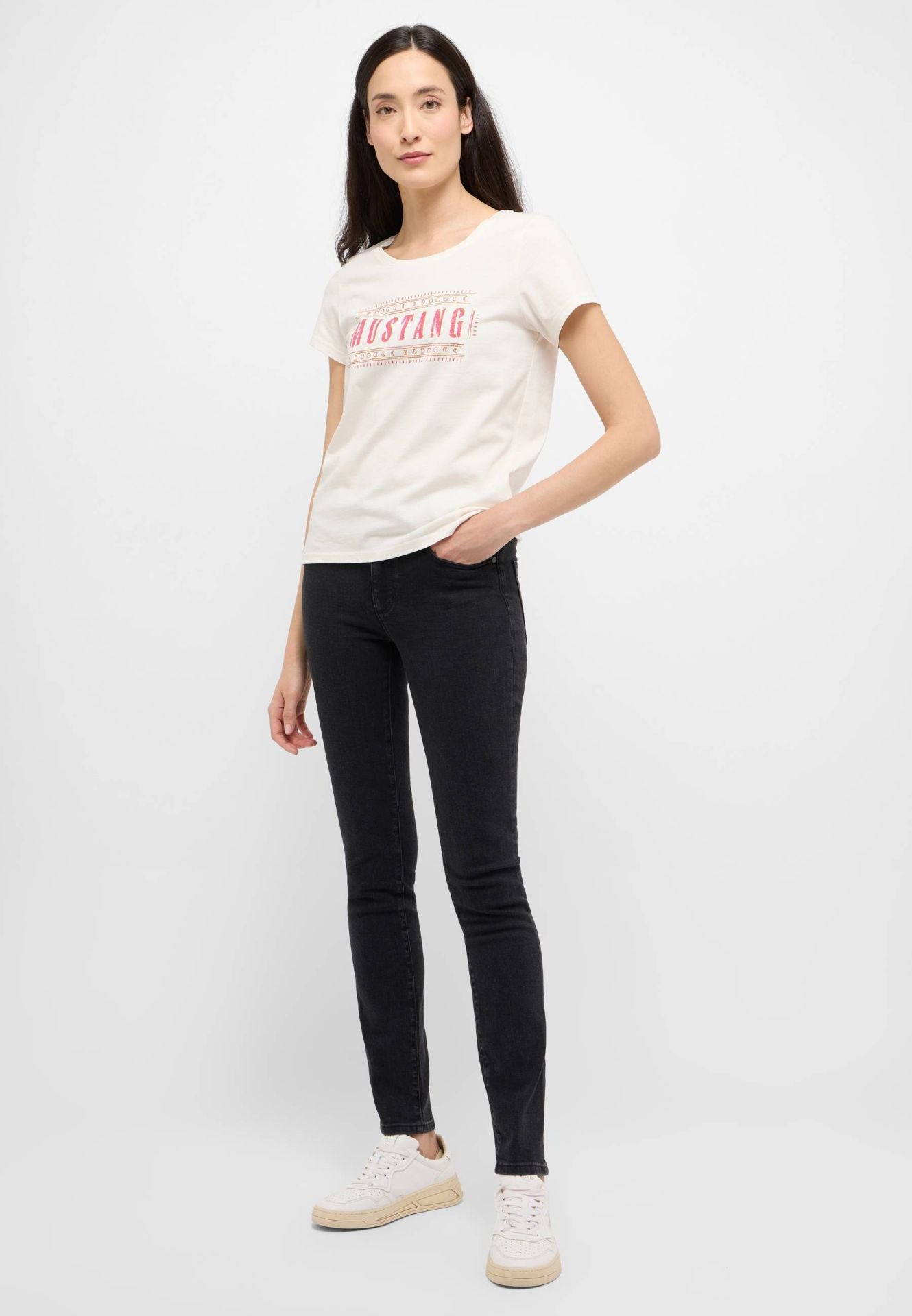 Damskie Spodnie jeansowe Mustang Style Shelby Slim Denim Black 1015564 4000 802