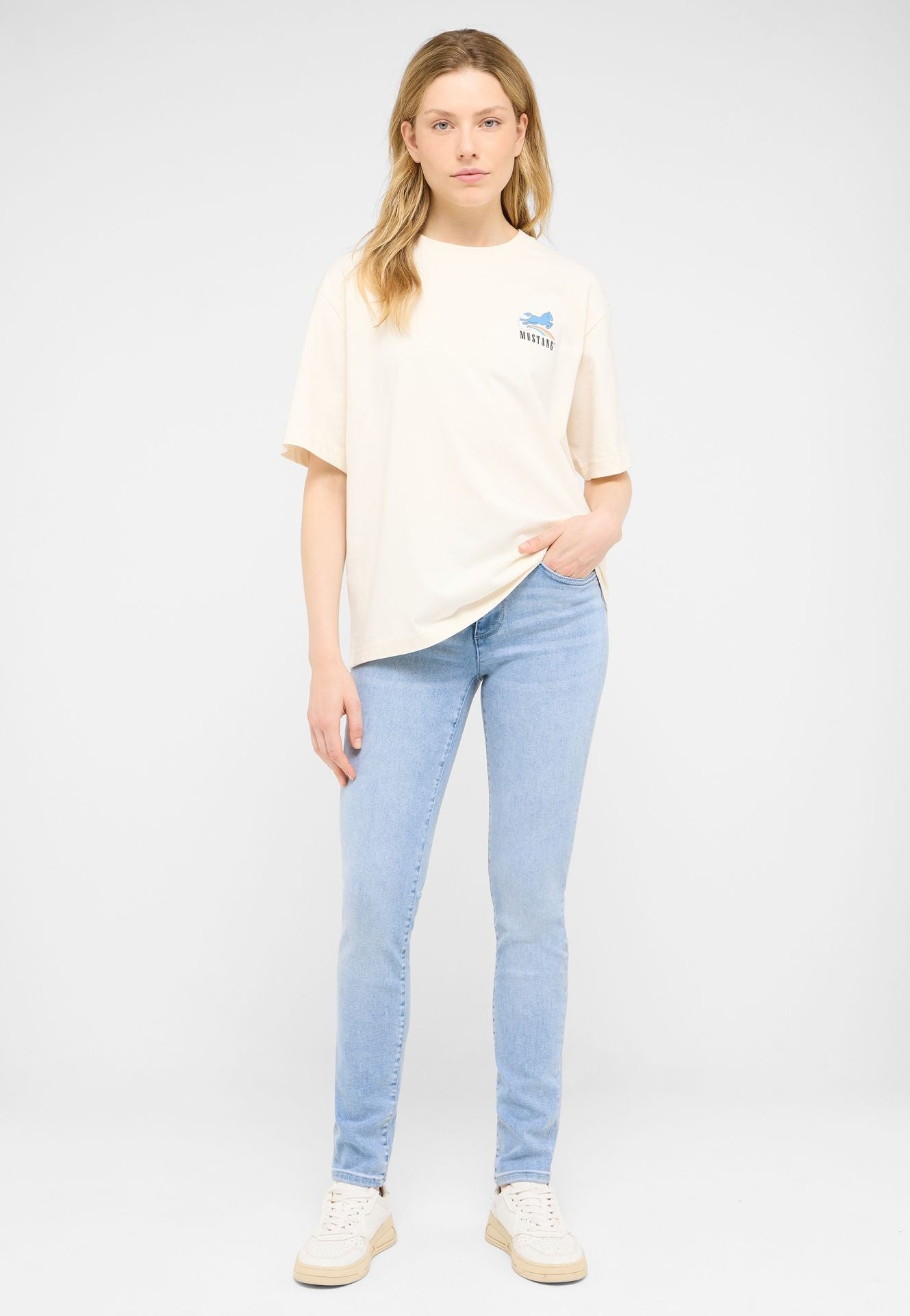 Damskie Spodnie Jeansowe Mustang Style Shelby Slim Denim Blue 1016542 5000 211