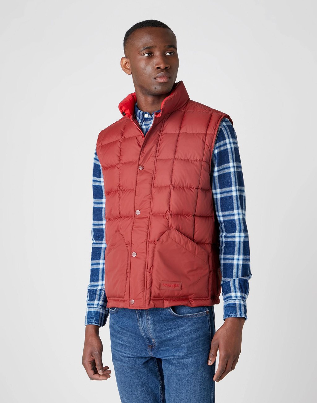 KAMIZELKA MĘSKA WRANGLER THE VEST RUSTY BROWN W4C7WRH11 112129104