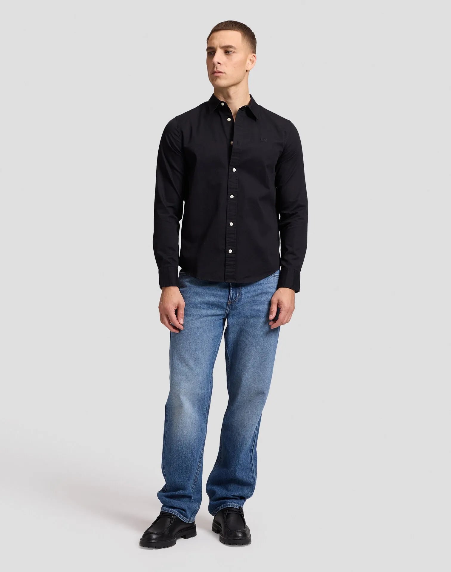 KOSZULA MĘSKA LEE LS CLEAN SHIRT BLACK 112386620