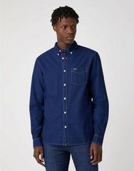 KOSZULA MĘSKA WRANGLER LS 1PKT BUTTON DOWN INDIGO W5A3BM452 112130016