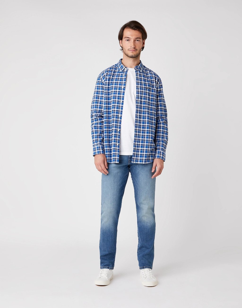 KOSZULA MĘSKA WRANGLER LS 1PKT BUTTON DOWN NAVY W5A3TS114 112130036