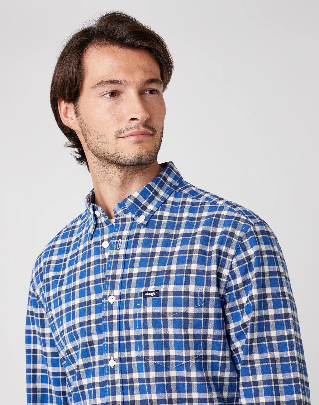 KOSZULA MĘSKA WRANGLER LS 1PKT BUTTON DOWN NAVY W5A3TS114 112130036