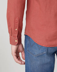 KOSZULA MĘSKA WRANGLER LS 2PKT FLAP SHIRT BARN RED W5A5LOXER 112130061