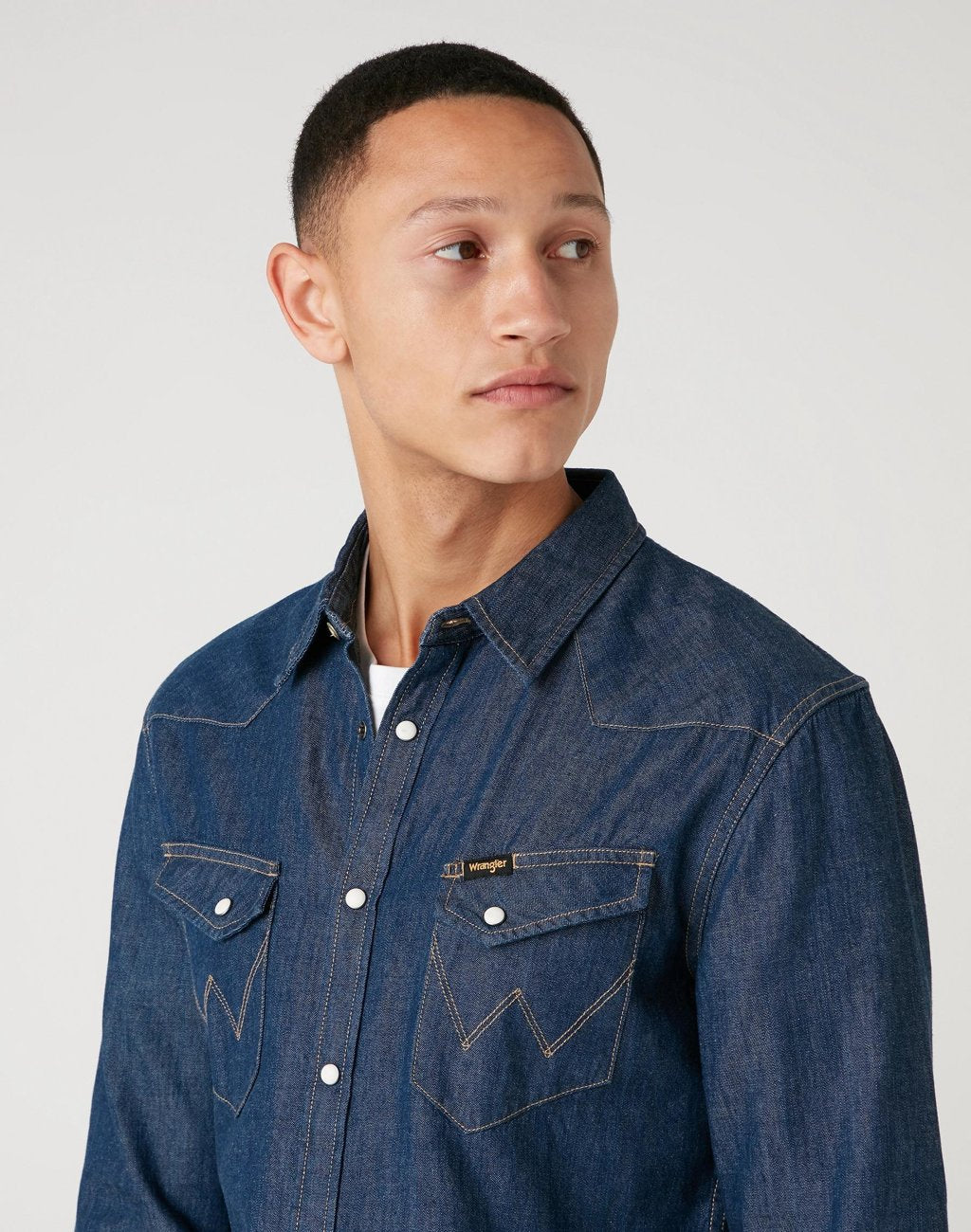 KOSZULA MĘSKA WRANGLER LS WESTERN SHIRT DARK STONE W5F25K098 112130116