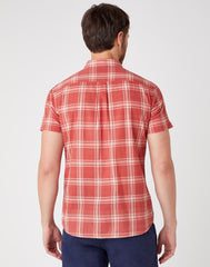 KOSZULA MĘSKA WRANGLER SS 1PKT SHIRT BARN RED W5J6OEXER 112130186